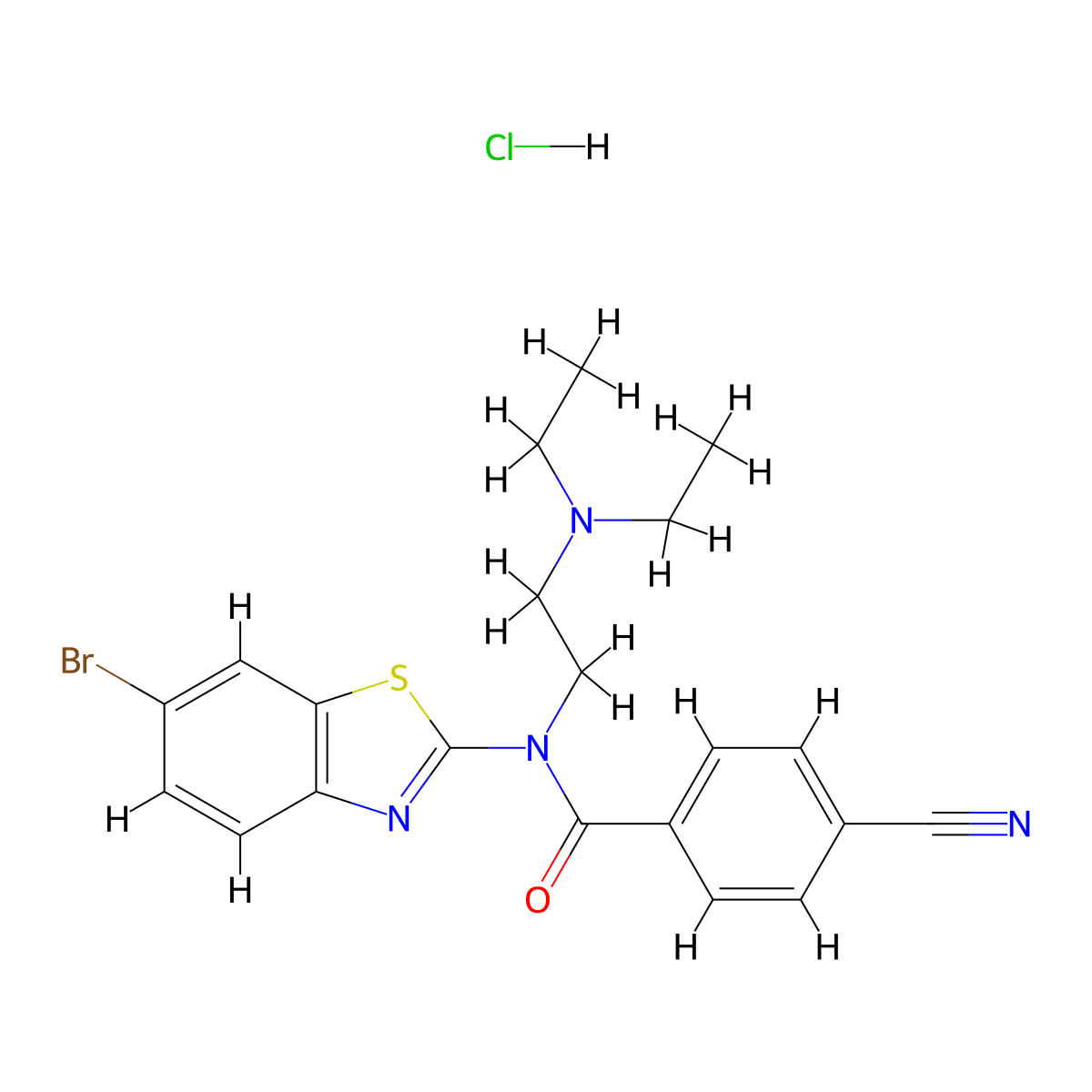 N-(6-bromobenzo[d]thiazol-2-yl)-4-cyano-N-(2-(diethylamino)ethyl)benzamide hydrochloride molecular structure, CAS 1217097-45-4