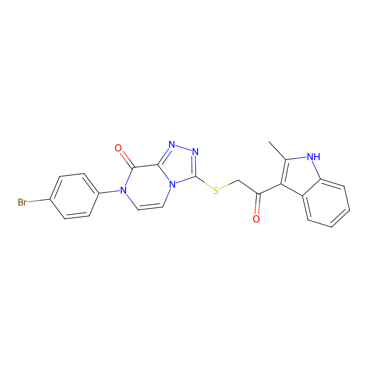 7-(4-bromophenyl)-3-{[2-(2-methyl-1H-indol-3-yl)-2-oxoethyl]thio}[1,2,4]triazolo[4,3-a]pyrazin-8(7H)-one molecular structure, CAS 1217098-12-8