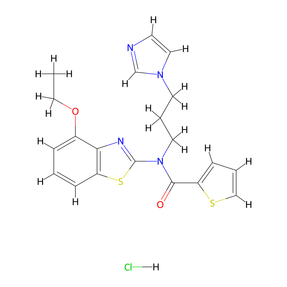 N-(3-(1H-imidazol-1-yl)propyl)-N-(4-ethoxybenzo[d]thiazol-2-yl)thiophene-2-carboxamide hydrochloride molecular structure, CAS 1217099-94-9