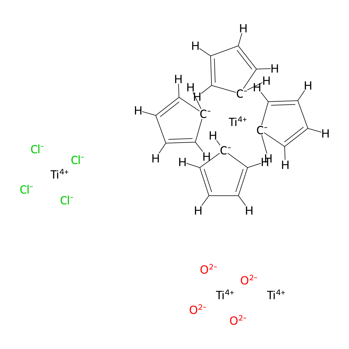 Titanium(4+) chloride oxide cyclopenta-2,4-dien-1-ide (1/1/1/1) molecular structure, CAS 12171-57-2