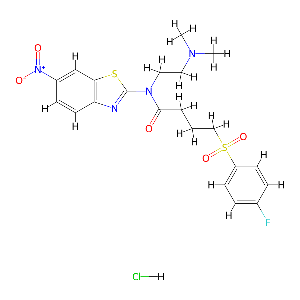 N-(2-(dimethylamino)ethyl)-4-((4-fluorophenyl)sulfonyl)-N-(6-nitrobenzo[d]thiazol-2-yl)butanamide hydrochloride molecular structure, CAS 1217101-86-4