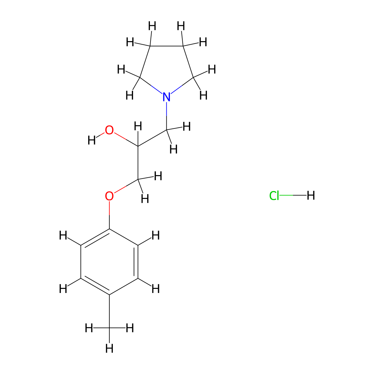 1-(Pyrrolidin-1-yl)-3-(p-tolyloxy)propan-2-ol hydrochloride molecular structure, CAS 1217106-62-1