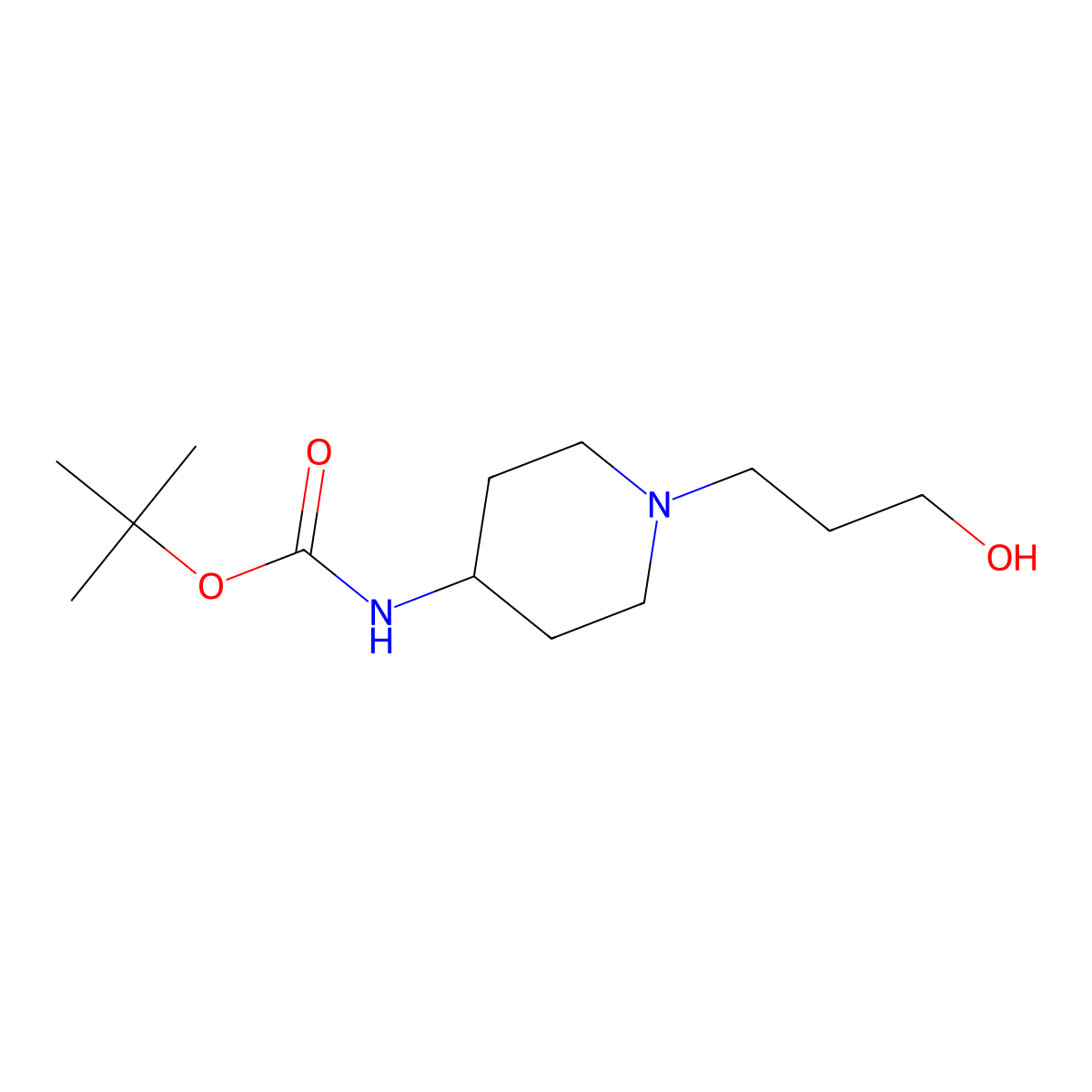tert-Butyl (1-(3-hydroxypropyl)piperidin-4-yl)carbamate molecular structure, CAS 1217108-63-8
