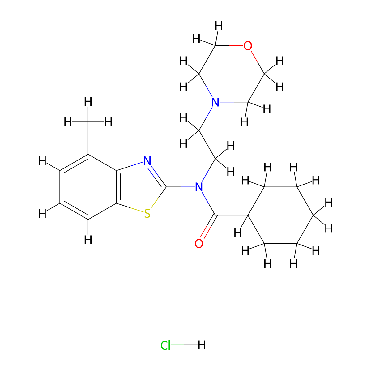 N-(4-methylbenzo[d]thiazol-2-yl)-N-(2-morpholinoethyl)cyclohexanecarboxamide hydrochloride molecular structure, CAS 1217108-78-5