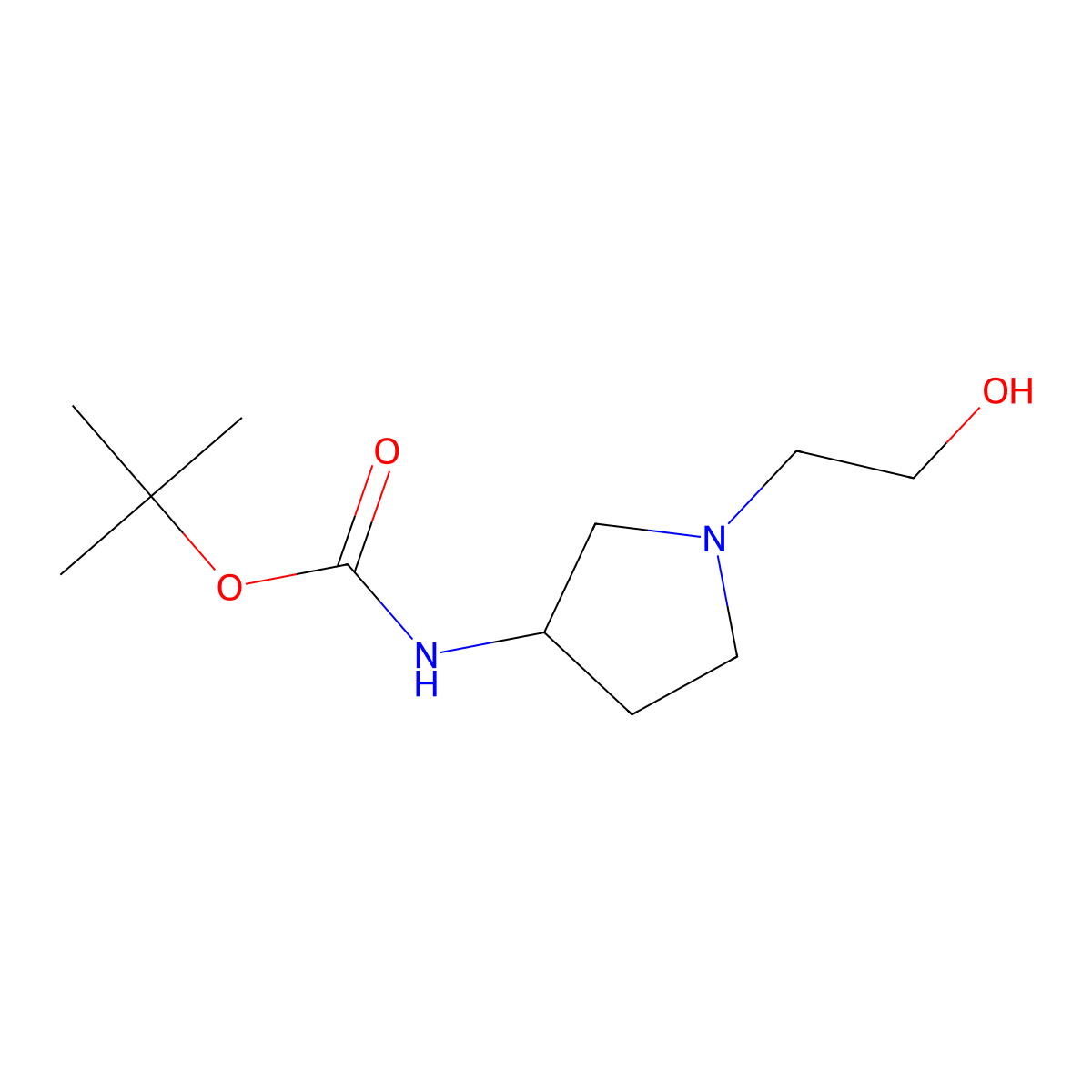 [(S)-1-(2-Hydroxy-ethyl)-pyrrolidin-3-yl]-carbamic acid tert-butyl ester molecular structure, CAS 1217108-80-9