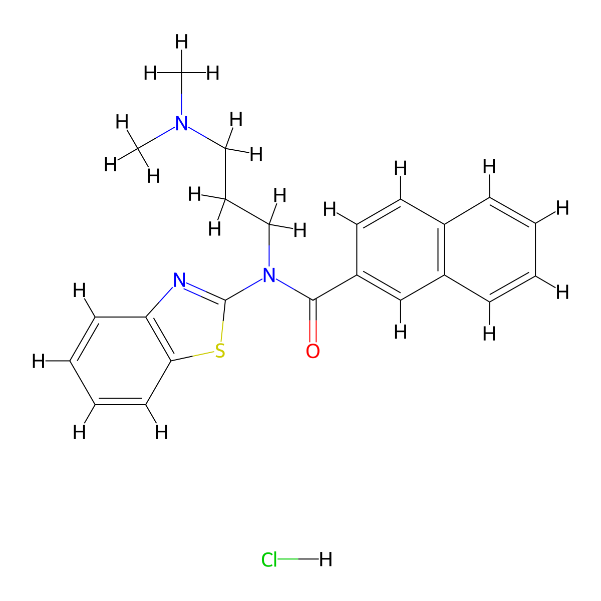 N-(benzo[d]thiazol-2-yl)-N-(3-(dimethylamino)propyl)-2-naphthamide hydrochloride molecular structure, CAS 1217110-51-4