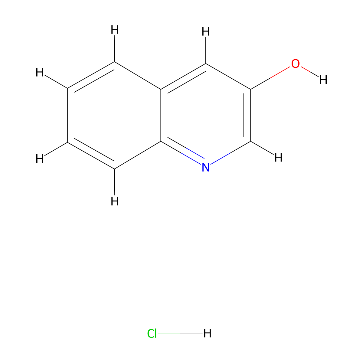 Quinolin-3-ol hydrochloride molecular structure, CAS 1217110-69-4