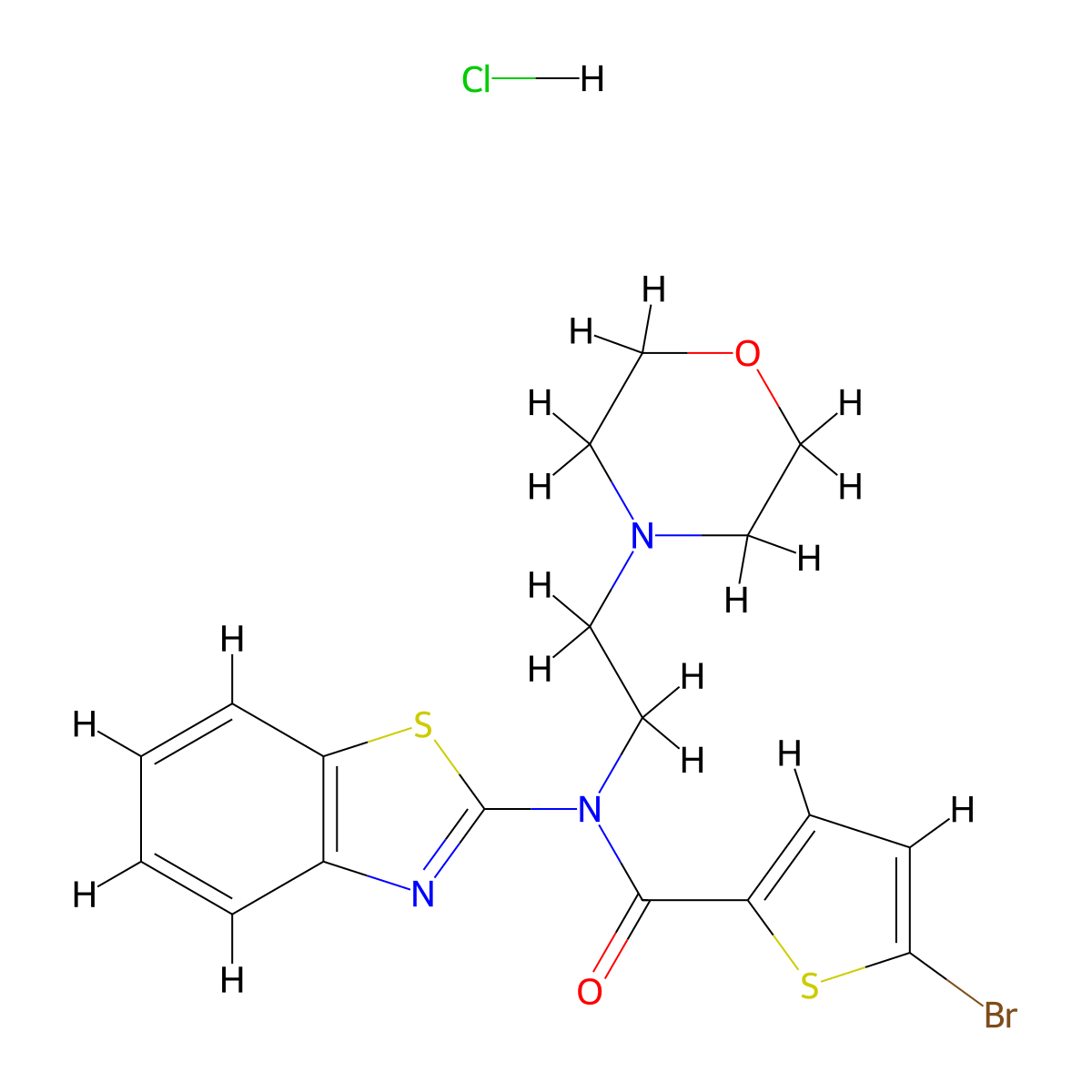 N-(benzo[d]thiazol-2-yl)-5-bromo-N-(2-morpholinoethyl)thiophene-2-carboxamide hydrochloride molecular structure, CAS 1217111-86-8