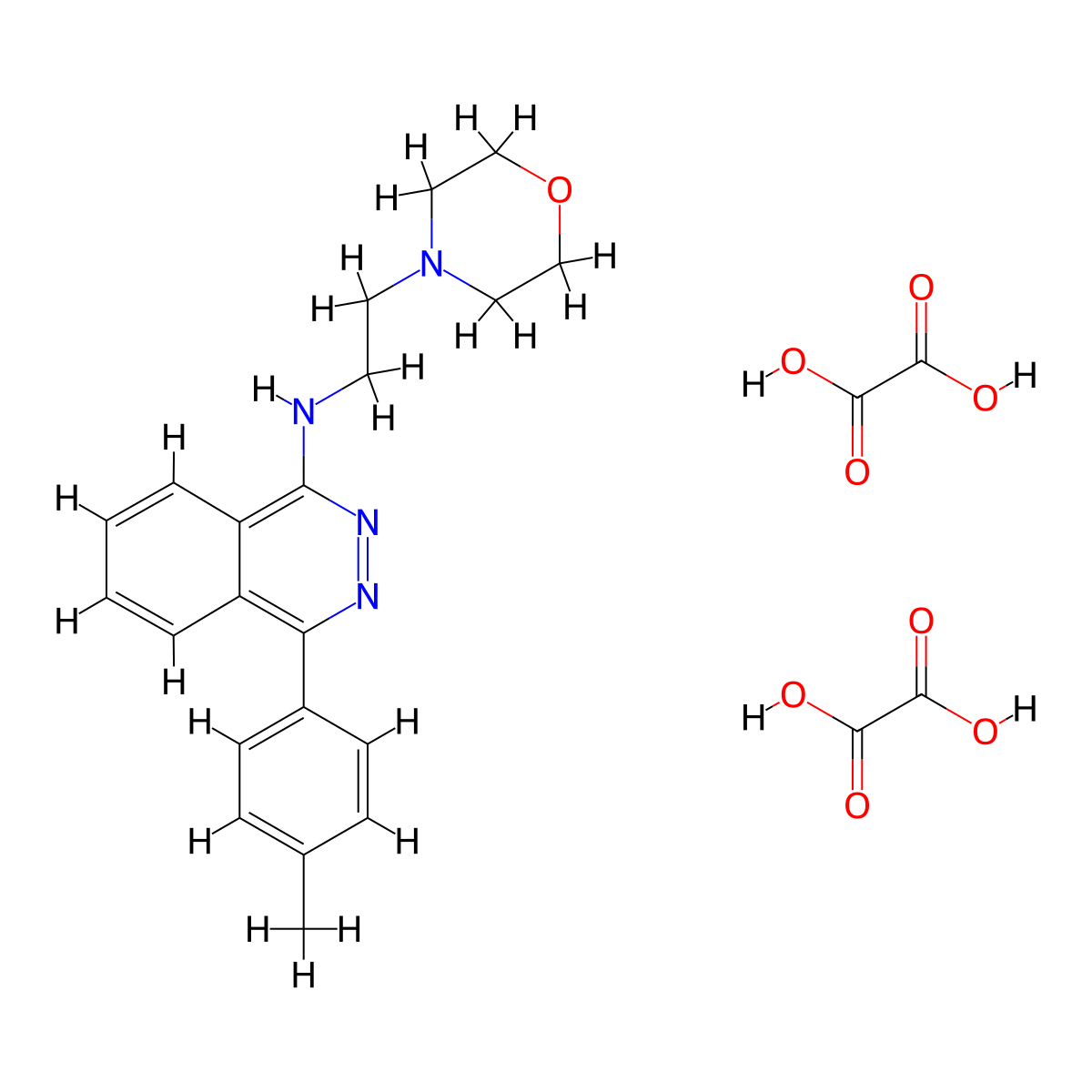 N-(2-morpholinoethyl)-4-(p-tolyl)phthalazin-1-amine dioxalate molecular structure, CAS 1217112-04-3