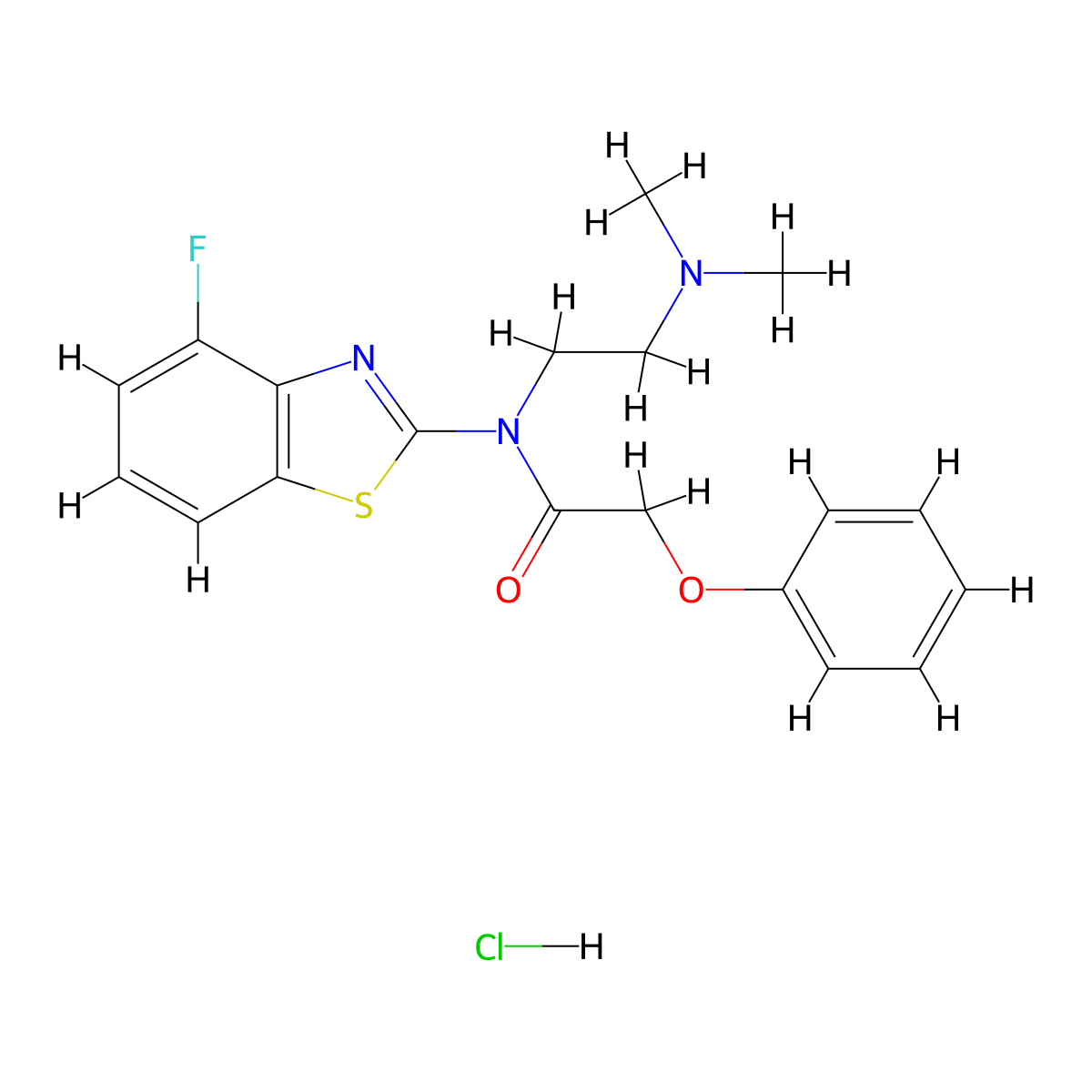 N-(2-(dimethylamino)ethyl)-N-(4-fluorobenzo[d]thiazol-2-yl)-2-phenoxyacetamide hydrochloride molecular structure, CAS 1217112-39-4