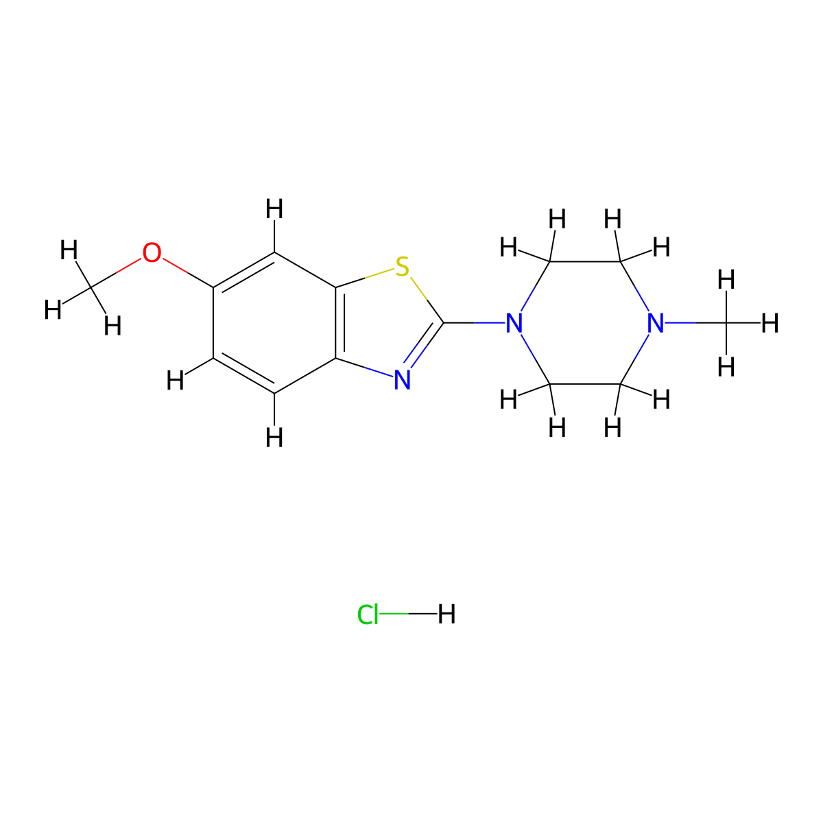6-Methoxy-2-(4-methylpiperazin-1-yl)-1,3-benzothiazole hydrochloride molecular structure, CAS 1217113-05-7