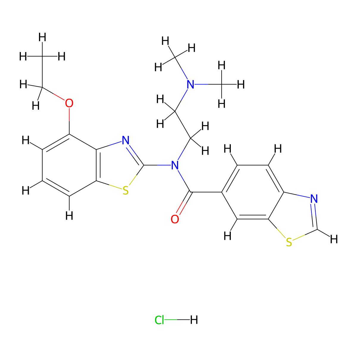 N-(2-(dimethylamino)ethyl)-N-(4-ethoxybenzo[d]thiazol-2-yl)benzo[d]thiazole-6-carboxamide hydrochloride molecular structure, CAS 1217113-35-3