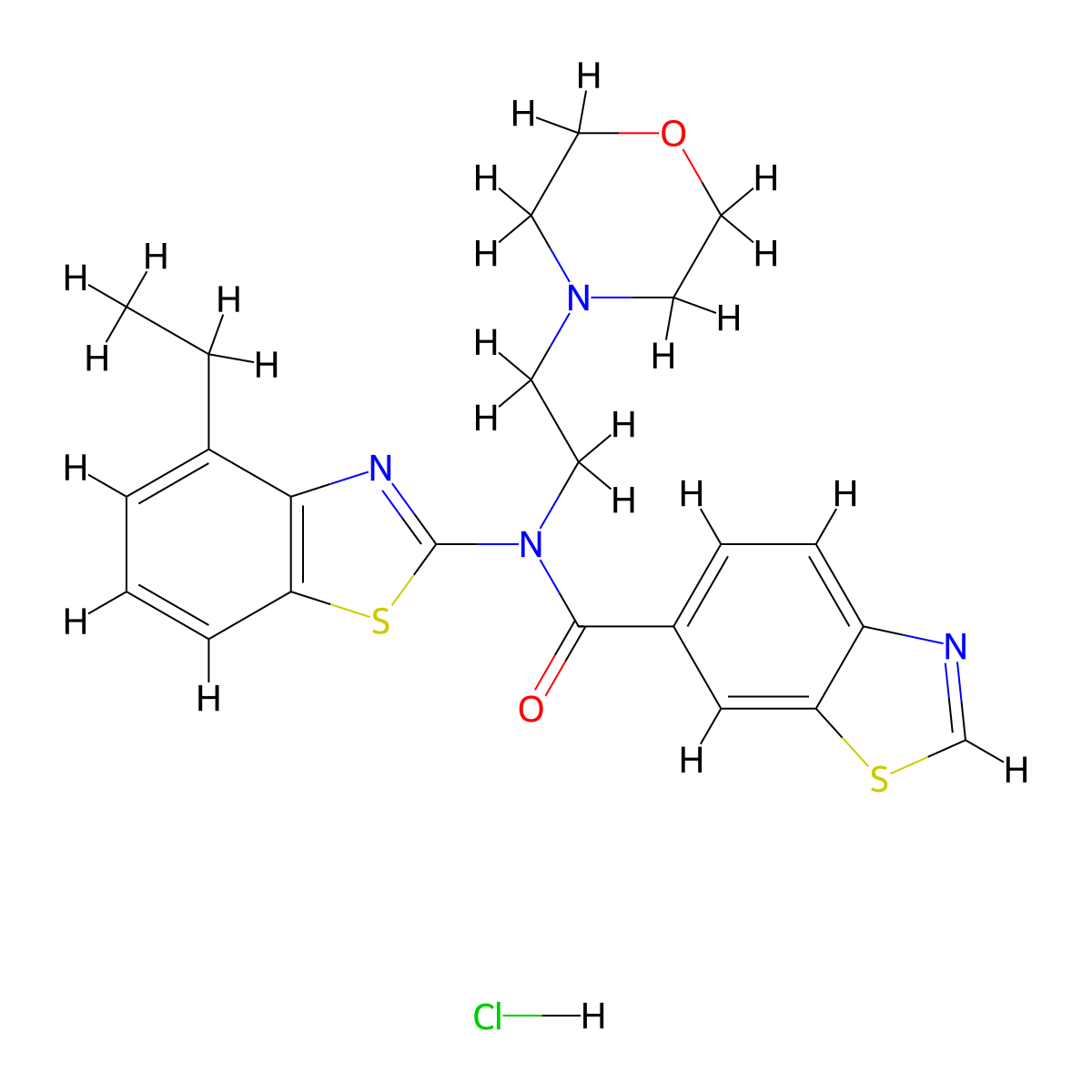 N-(4-ethylbenzo[d]thiazol-2-yl)-N-(2-morpholinoethyl)benzo[d]thiazole-6-carboxamide hydrochloride molecular structure, CAS 1217114-03-8