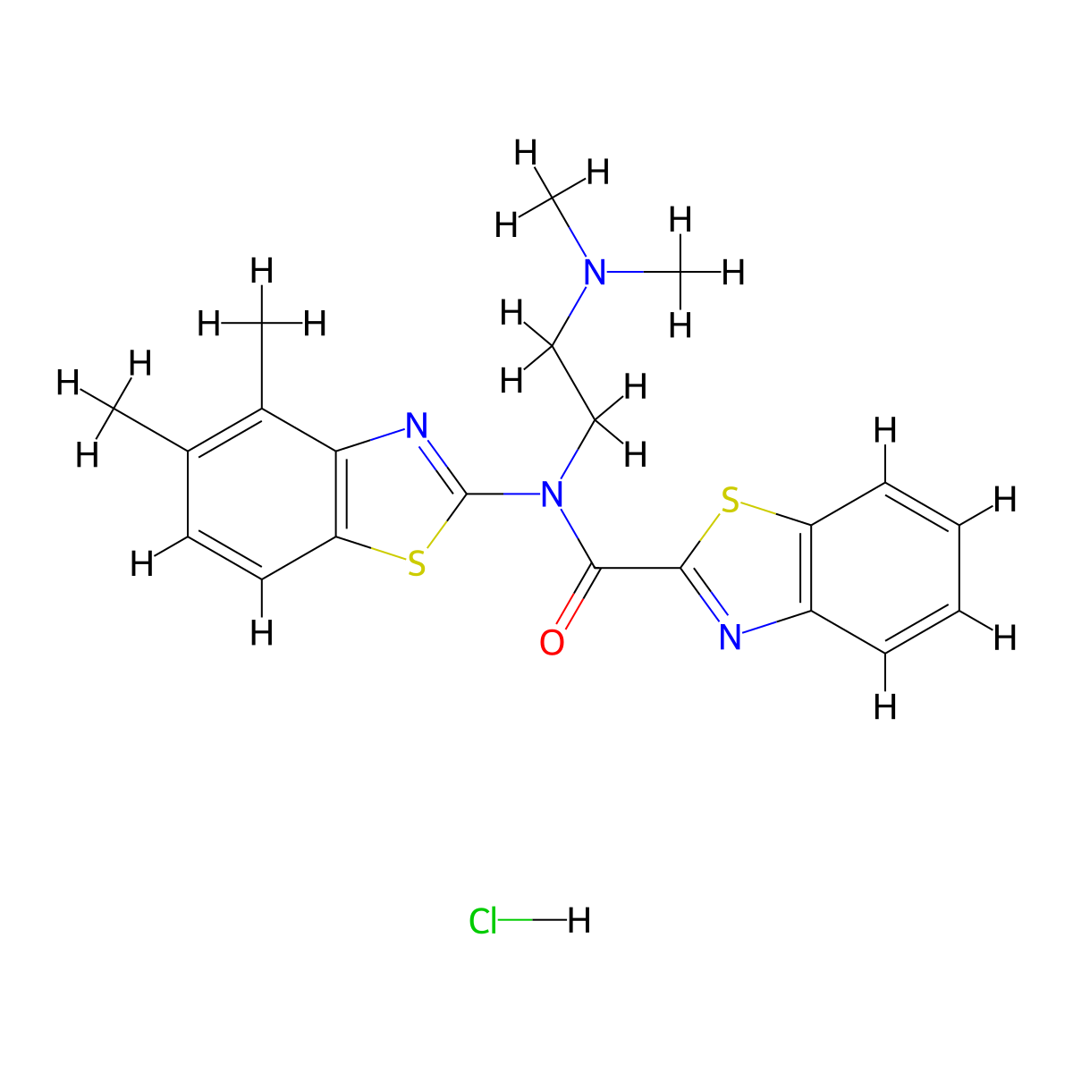 N-(2-(dimethylamino)ethyl)-N-(4,5-dimethylbenzo[d]thiazol-2-yl)benzo[d]thiazole-2-carboxamide hydrochloride molecular structure, CAS 1217115-58-6
