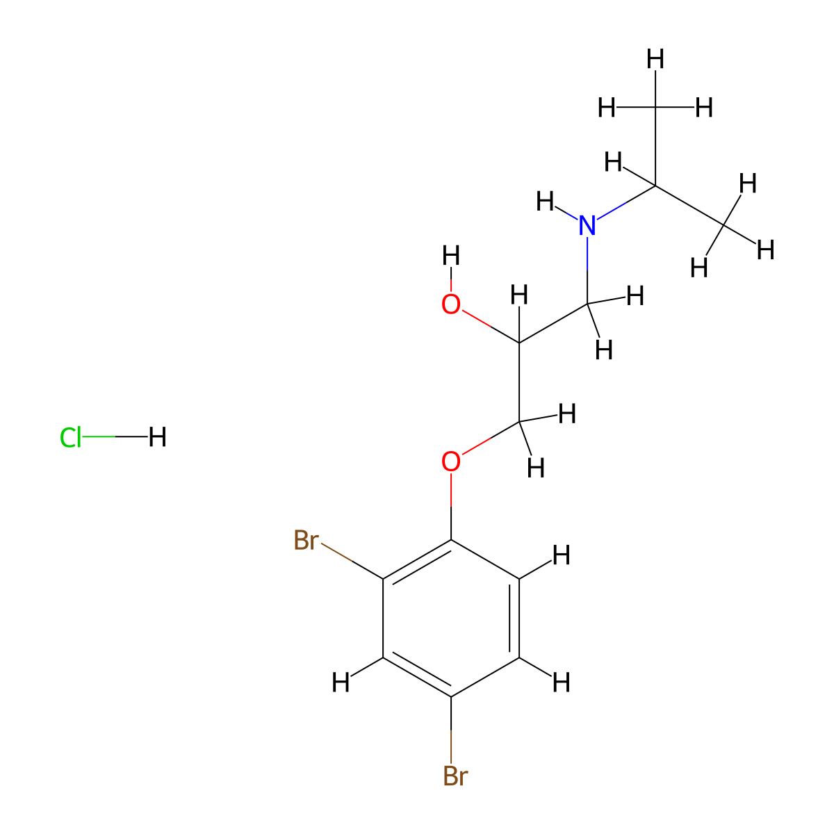 1-(2,4-Dibromophenoxy)-3-(isopropylamino)propan-2-ol hydrochloride molecular structure, CAS 1217116-50-1