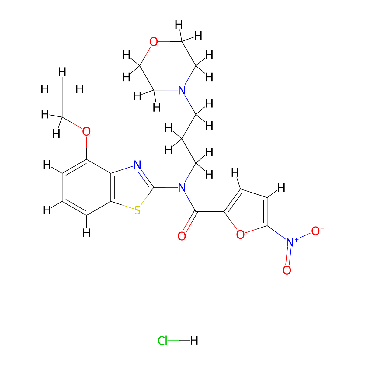 N-(4-ethoxybenzo[d]thiazol-2-yl)-N-(3-morpholinopropyl)-5-nitrofuran-2-carboxamide hydrochloride molecular structure, CAS 1217118-21-2