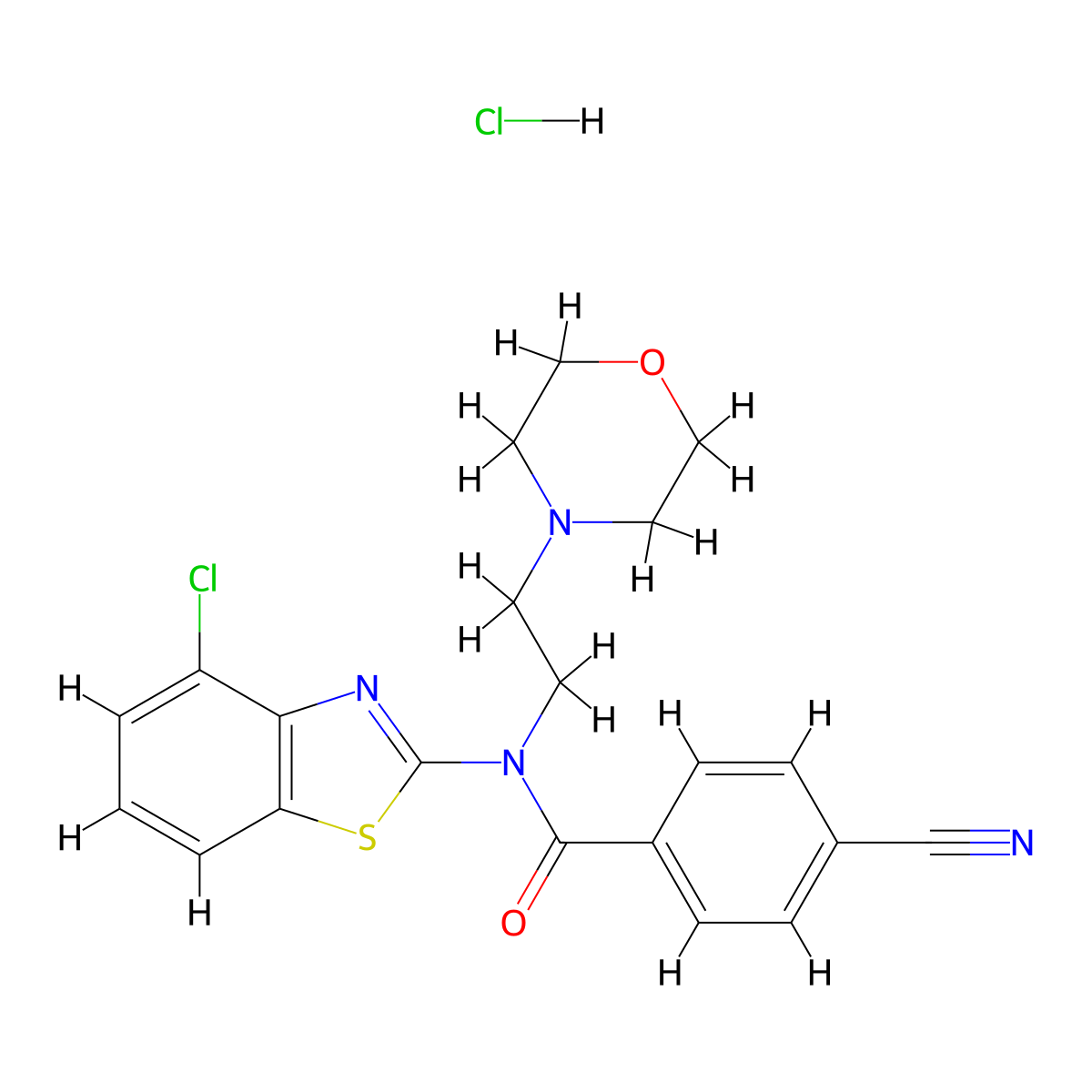 N-(4-chlorobenzo[d]thiazol-2-yl)-4-cyano-N-(2-morpholinoethyl)benzamide hydrochloride molecular structure, CAS 1217118-57-4