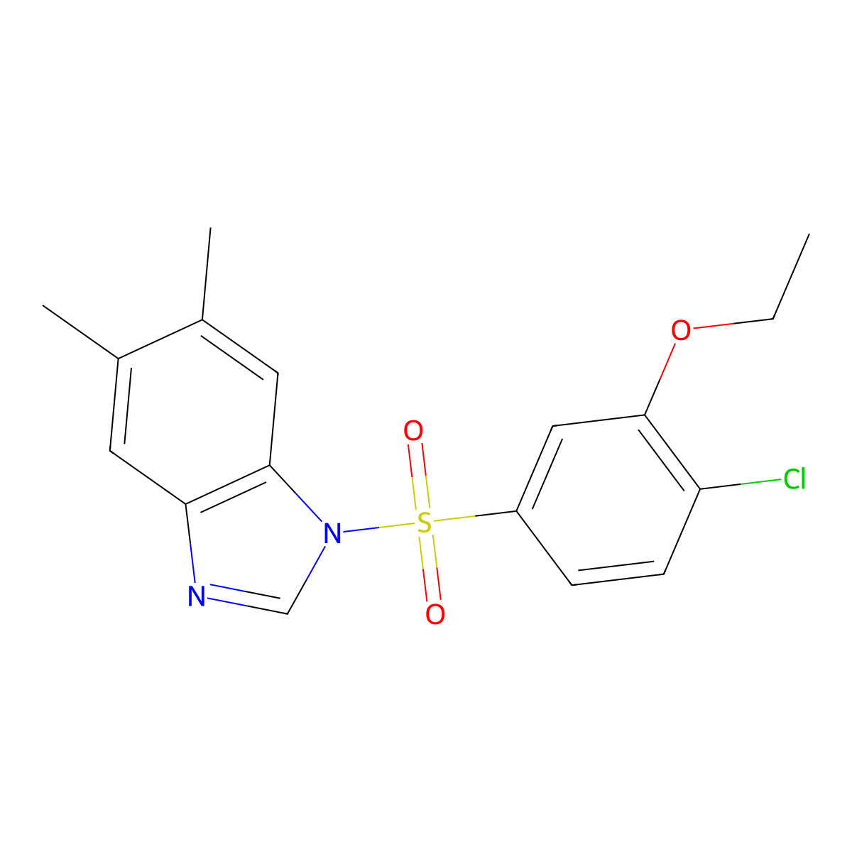 1-[(4-chloro-3-ethoxyphenyl)sulfonyl]-5,6-dimethyl-1H-benzimidazole molecular structure, CAS 1217119-18-0