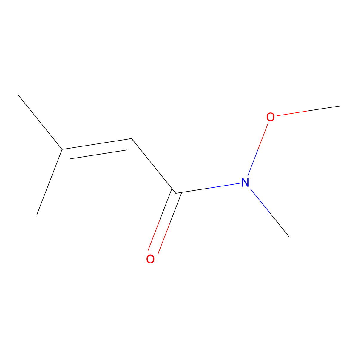 N-Methoxy-N,3-dimethylbut-2-enamide molecular structure, CAS 121712-53-6