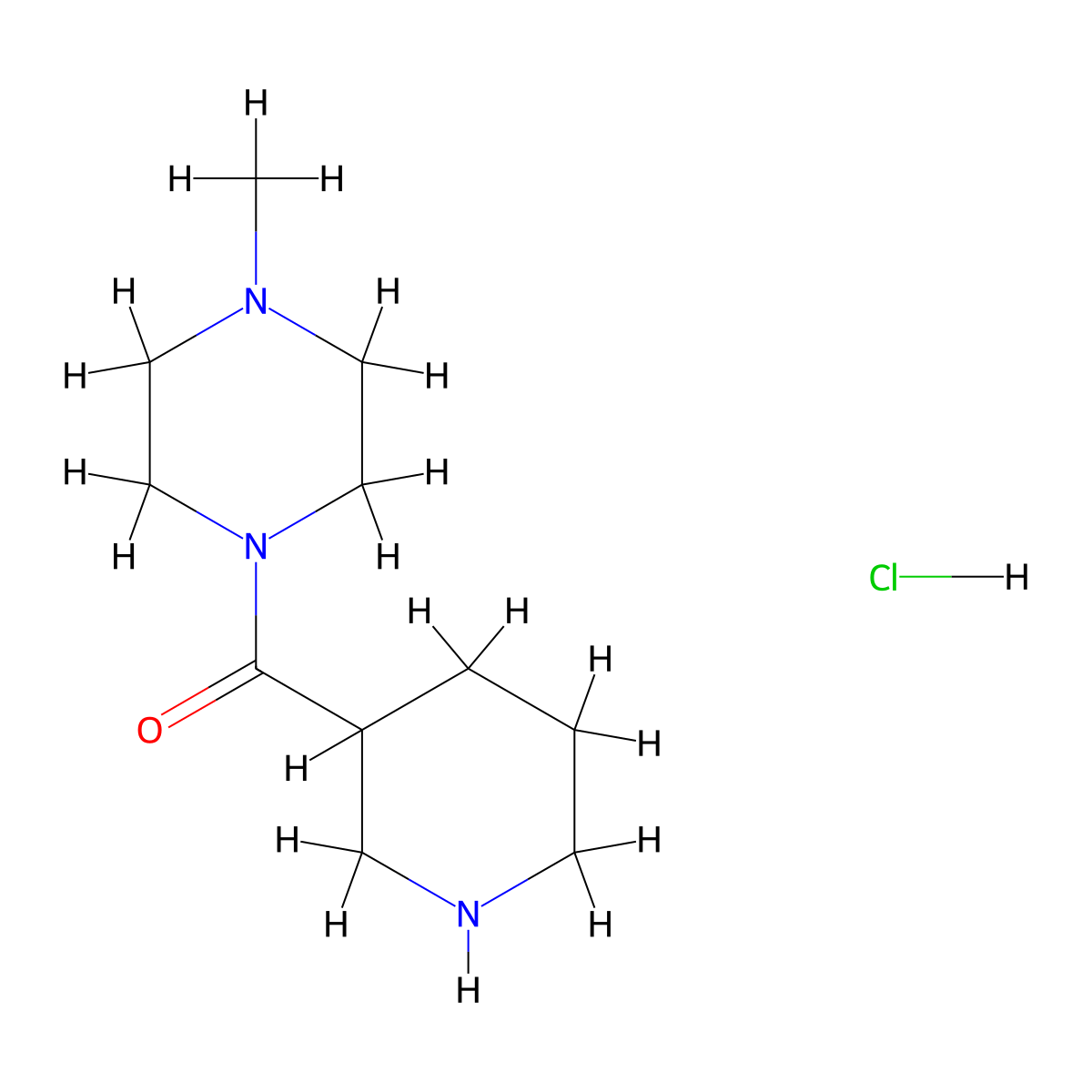 (4-Methyl-1-piperazinyl)(3-piperidinyl)methanone hydrochloride molecular structure, CAS 1217120-39-2