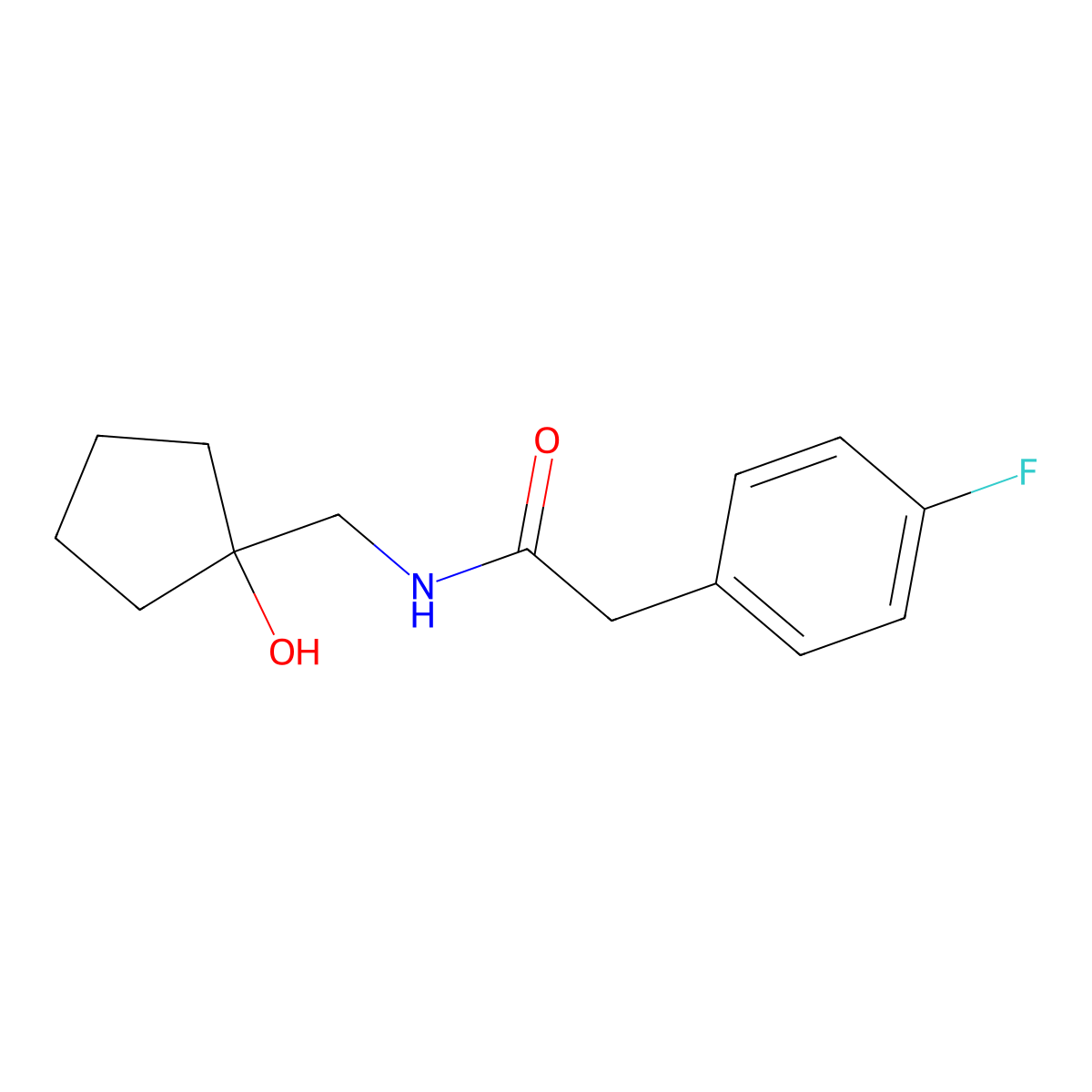 2-(4-fluorophenyl)-N-[(1-hydroxycyclopentyl)methyl]acetamide molecular structure, CAS 1217121-49-7