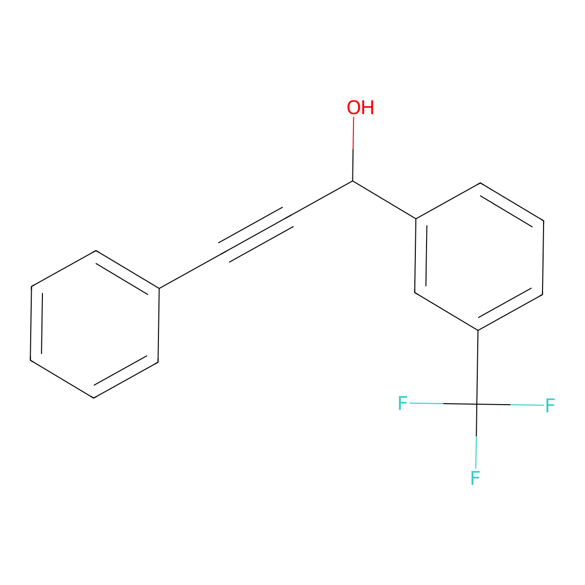 alpha-(2-Phenylethynyl)-3-(trifluoromethyl)benZenemethanol molecular structure, CAS 1217124-03-2