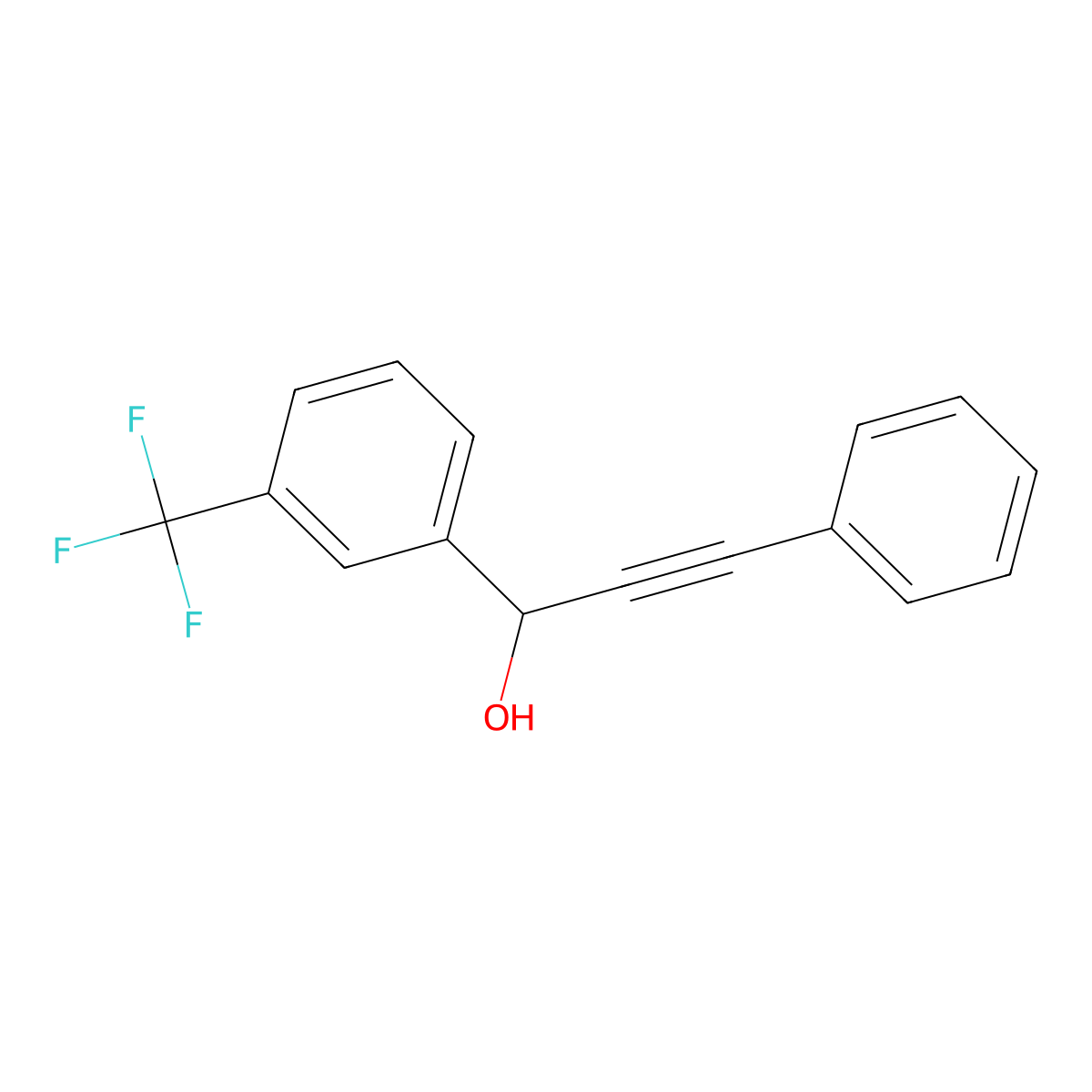 alpha-(2-Phenylethynyl)-3-(trifluoromethyl)benZenemethanol molecular structure, CAS 1217124-03-2