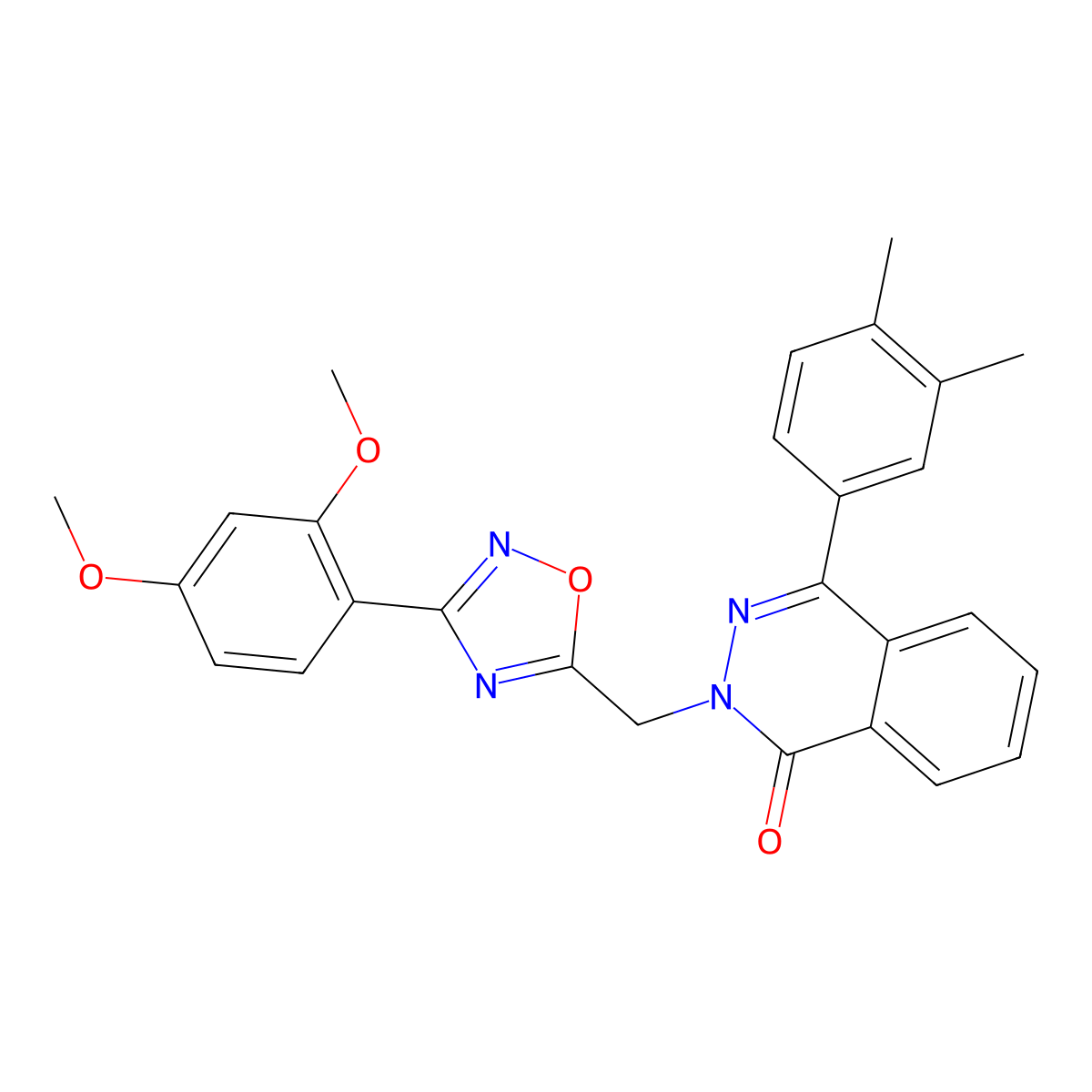 2-((3-(2,4-dimethoxyphenyl)-1,2,4-oxadiazol-5-yl)methyl)-4-(3,4-dimethylphenyl)phthalazin-1(2H)-one molecular structure, CAS 1217124-68-9