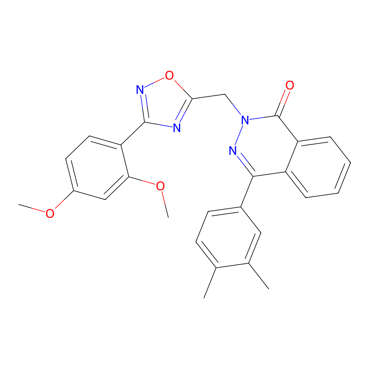 2-((3-(2,4-dimethoxyphenyl)-1,2,4-oxadiazol-5-yl)methyl)-4-(3,4-dimethylphenyl)phthalazin-1(2H)-one molecular structure, CAS 1217124-68-9
