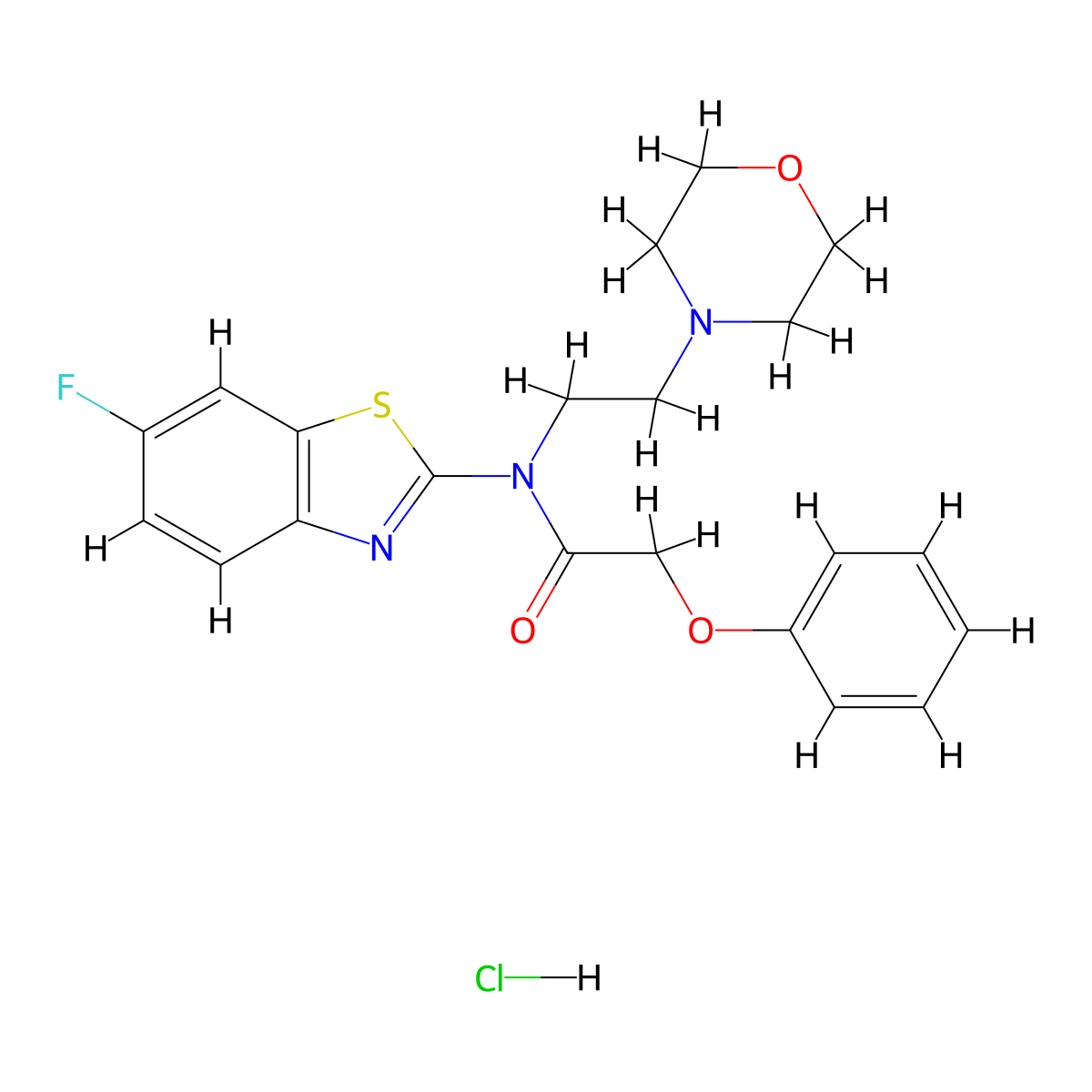 N-(6-fluorobenzo[d]thiazol-2-yl)-N-(2-morpholinoethyl)-2-phenoxyacetamide hydrochloride molecular structure, CAS 1217124-88-3