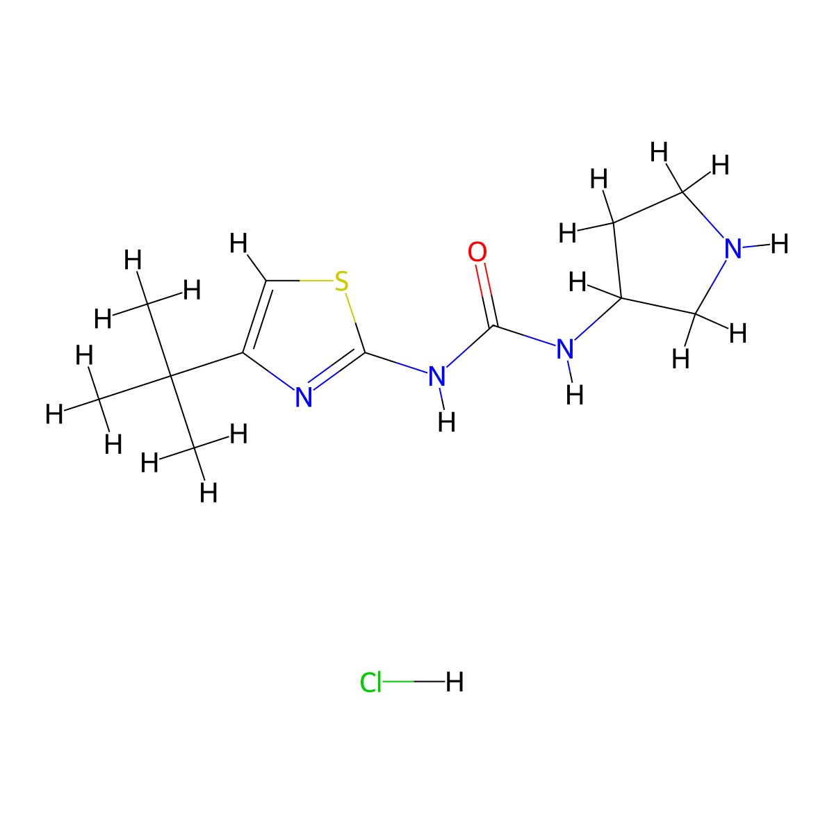 1-(4-(tert-Butyl)thiazol-2-yl)-3-(pyrrolidin-3-yl)urea hydrochloride molecular structure, CAS 1217125-14-8