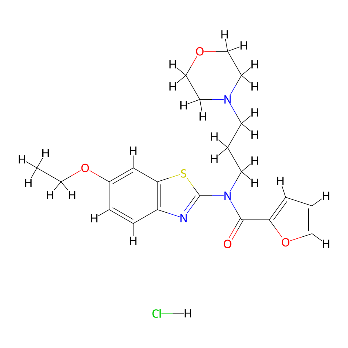 N-(6-ethoxybenzo[d]thiazol-2-yl)-N-(3-morpholinopropyl)furan-2-carboxamide hydrochloride molecular structure, CAS 1217127-58-6
