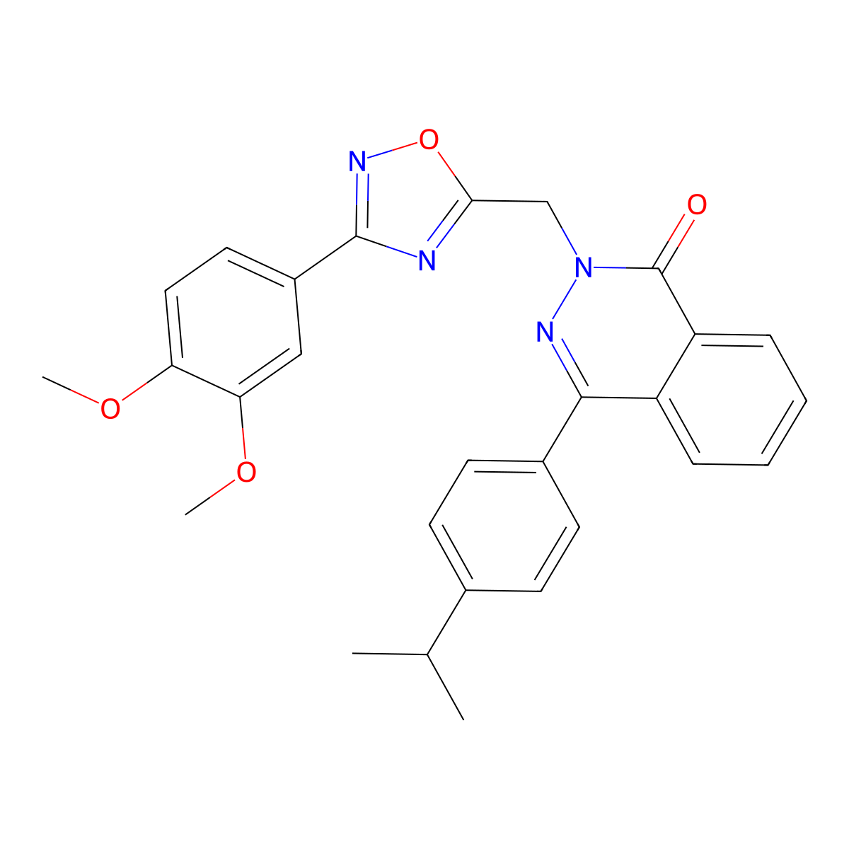 2-((3-(3,4-dimethoxyphenyl)-1,2,4-oxadiazol-5-yl)methyl)-4-(4-isopropylphenyl)phthalazin-1(2H)-one molecular structure, CAS 1217127-60-0