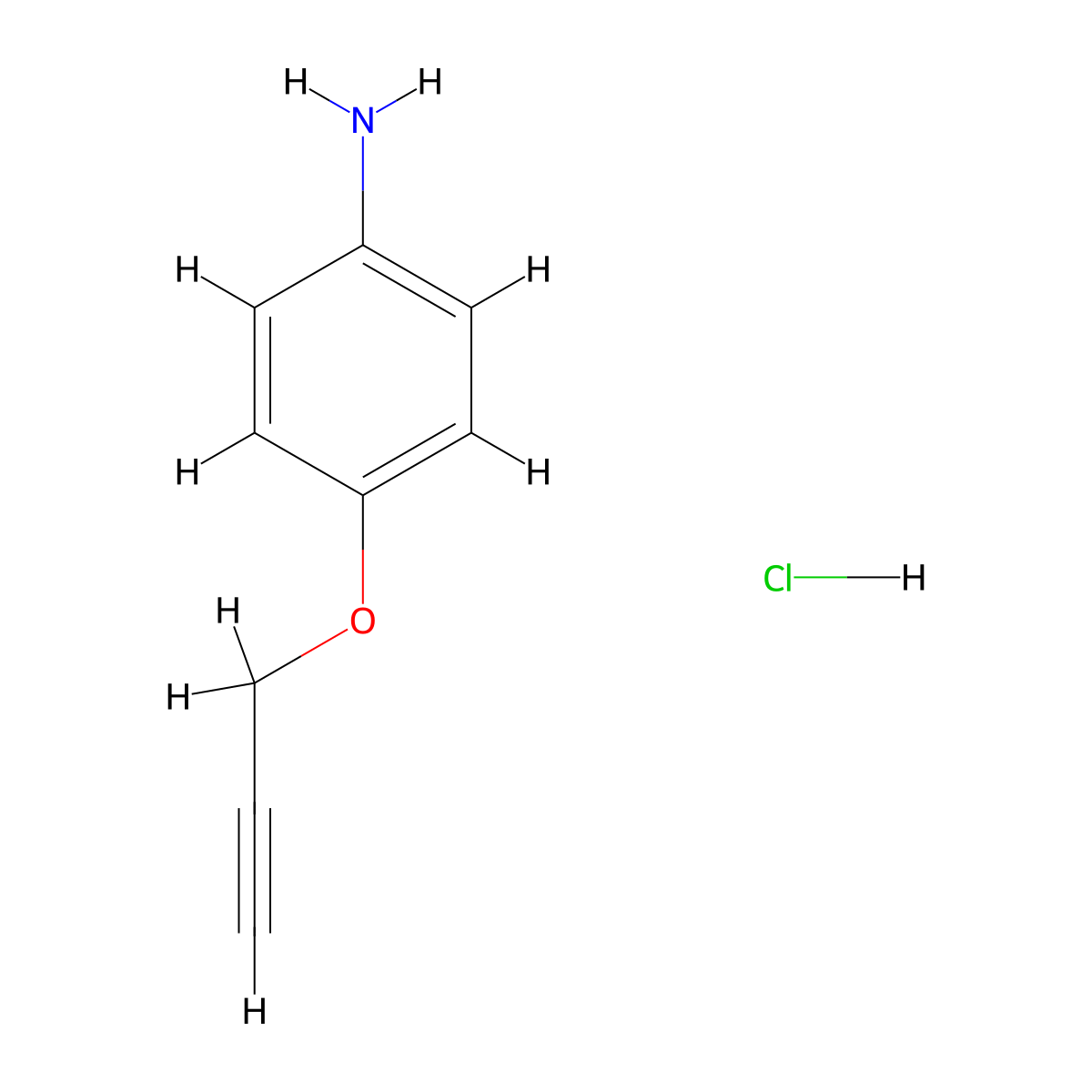 [4-(Prop-2-yn-1-yloxy)phenyl]amine hydrochloride molecular structure, CAS 1217129-50-4