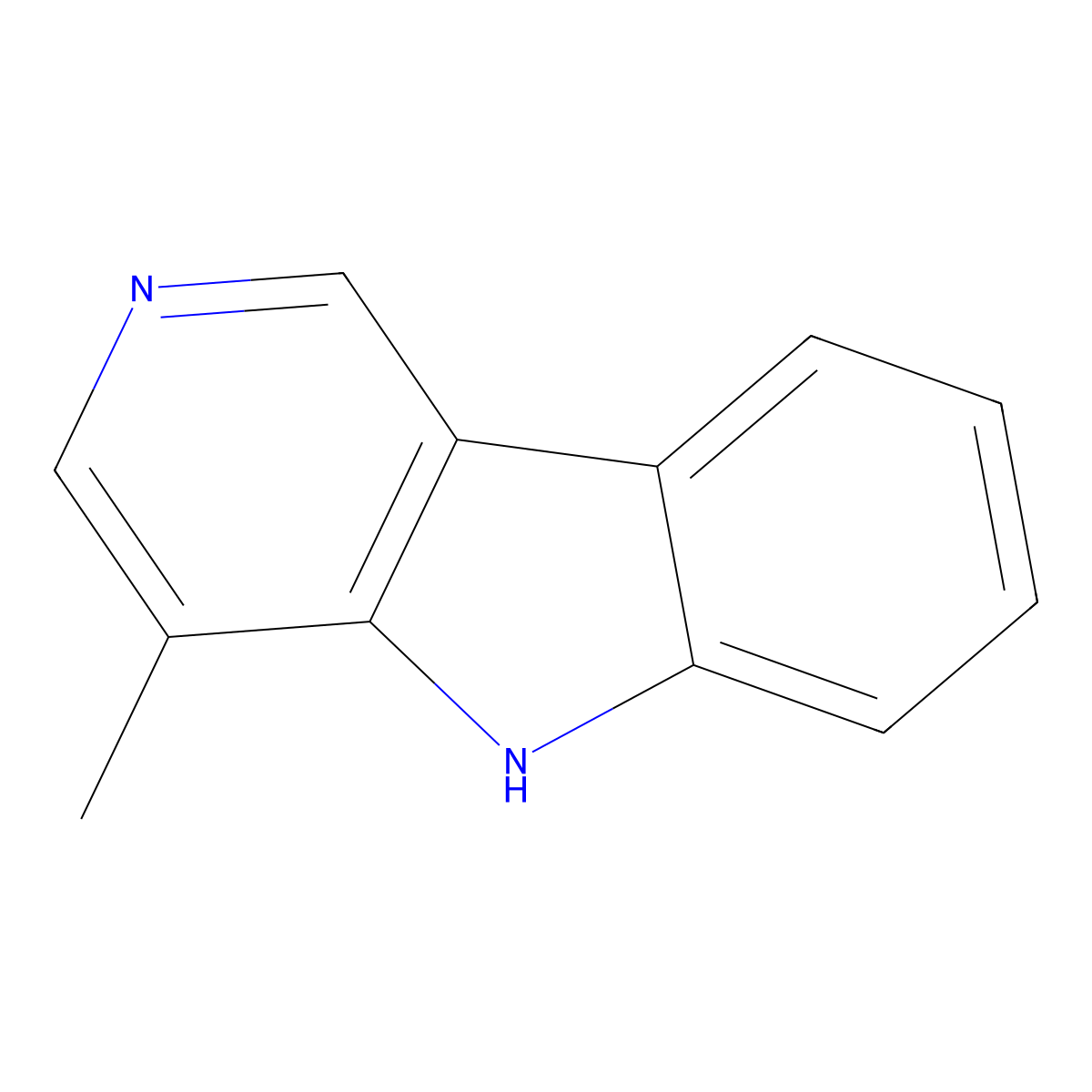 4-Methyl-5h-pyrido[4,3-b]indole molecular structure, CAS 121714-42-9