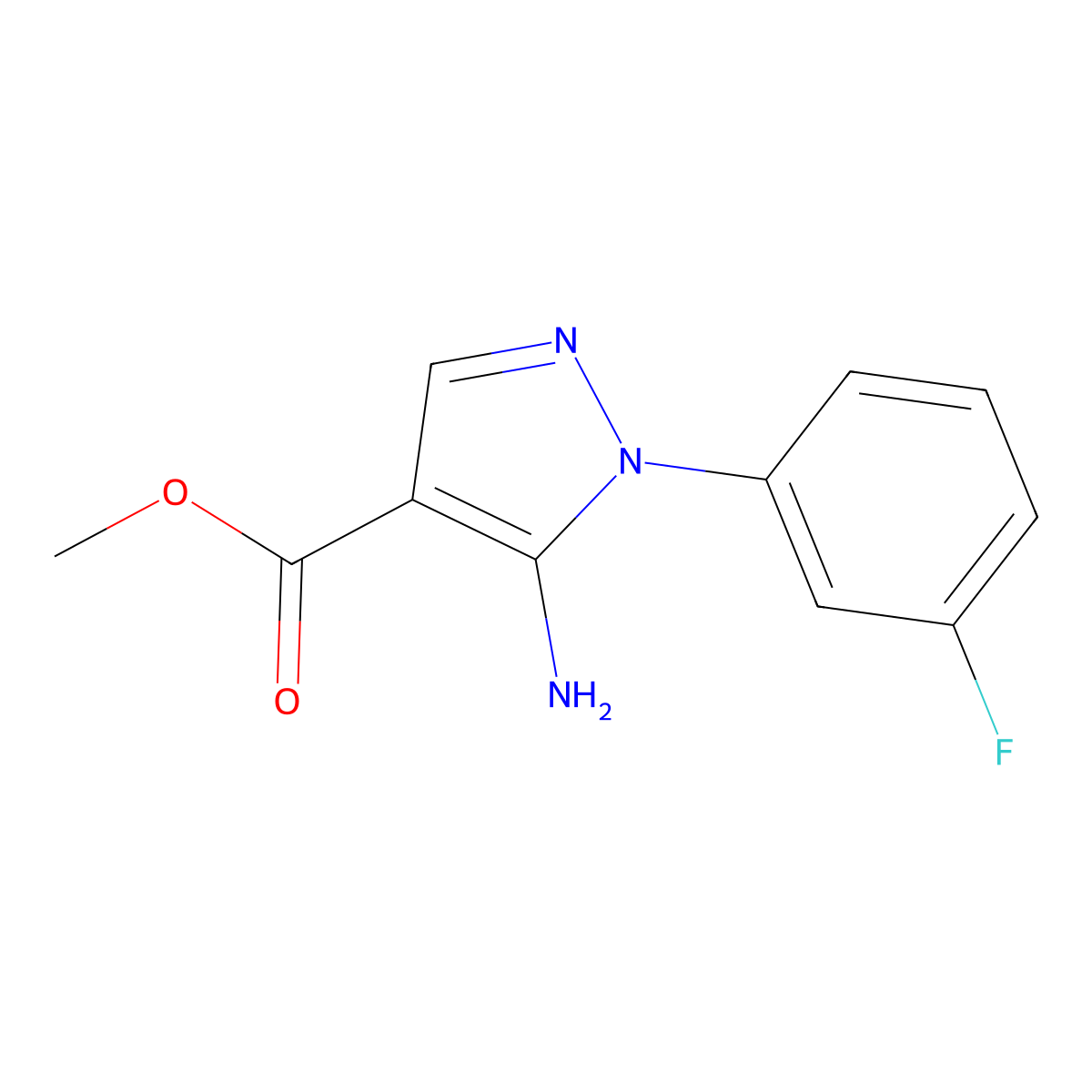 methyl 5-amino-1-(3-fluorophenyl)-1H-pyrazole-4-carboxylate molecular structure, CAS 121716-18-5