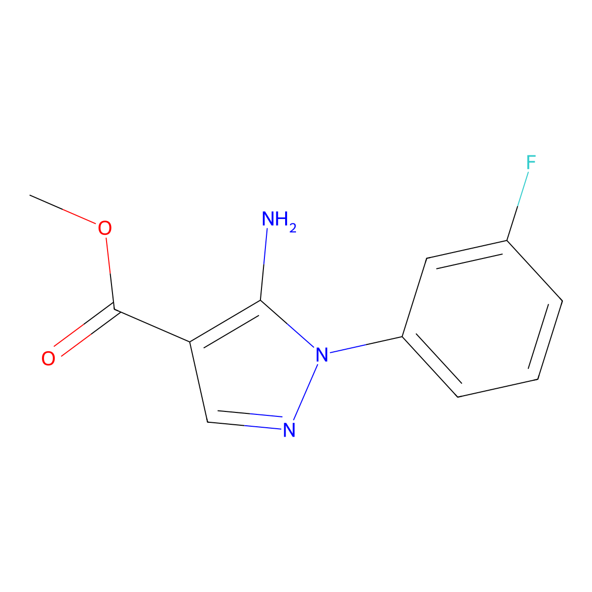 methyl 5-amino-1-(3-fluorophenyl)-1H-pyrazole-4-carboxylate molecular structure, CAS 121716-18-5