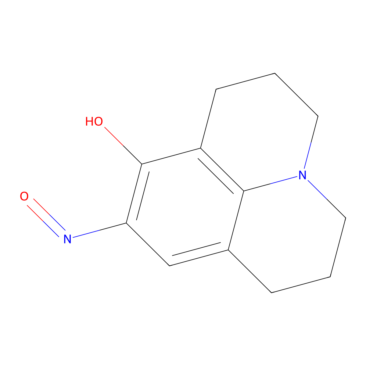 9-nitroso-2,3,6,7-tetrahydro-1H,5H-pyrido[3,2,1-ij]quinolin-8-ol molecular structure, CAS 121717-21-3