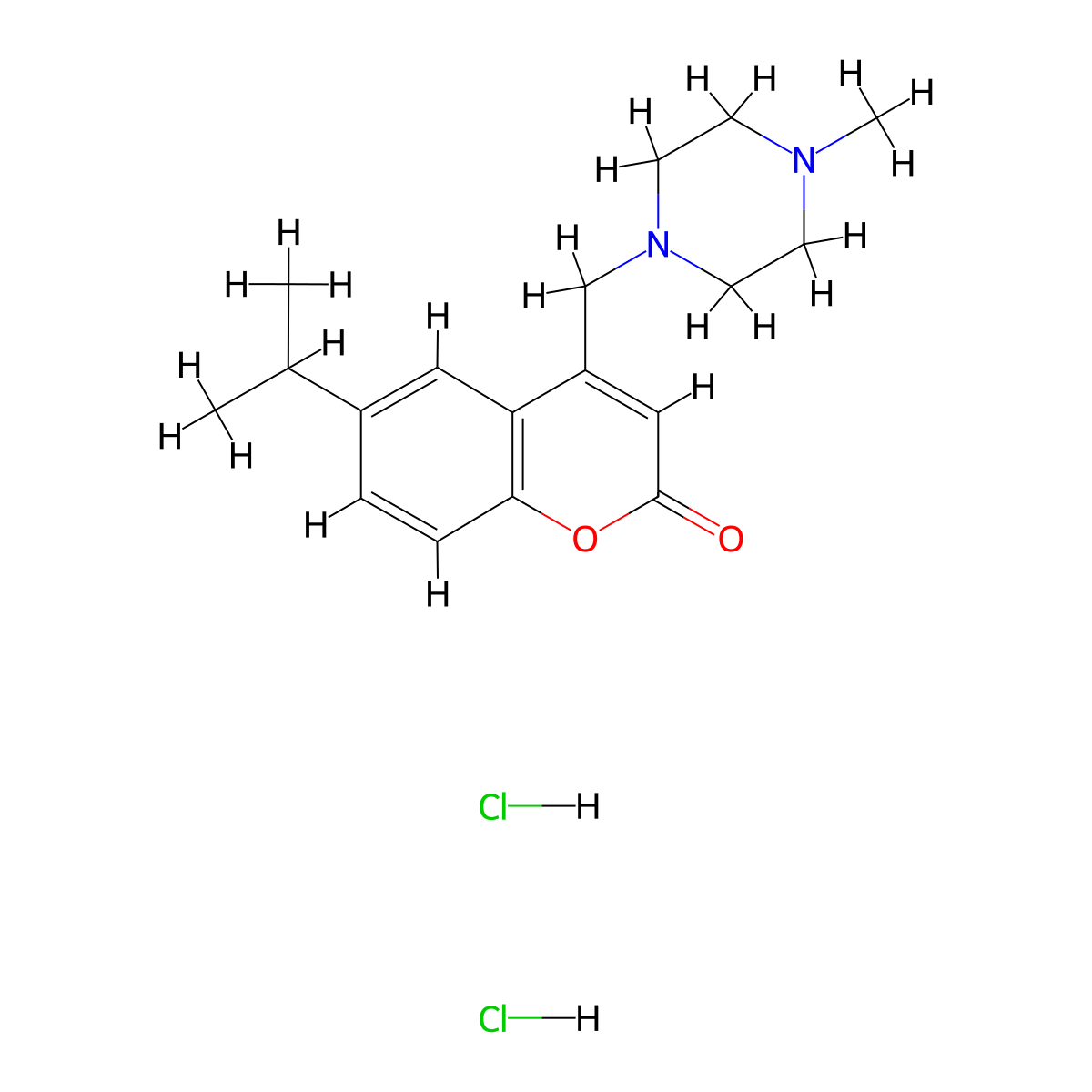 6-isopropyl-4-((4-methylpiperazin-1-yl)methyl)-2H-chromen-2-one dihydrochloride molecular structure, CAS 1217173-57-3