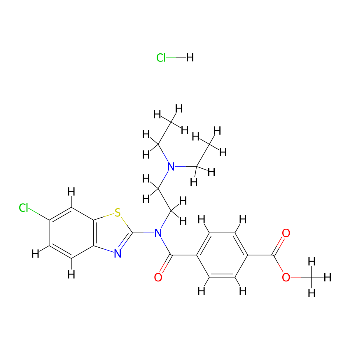 Methyl 4-((6-chlorobenzo[d]thiazol-2-yl)(2-(diethylamino)ethyl)carbamoyl)benzoate hydrochloride molecular structure, CAS 1217173-68-6