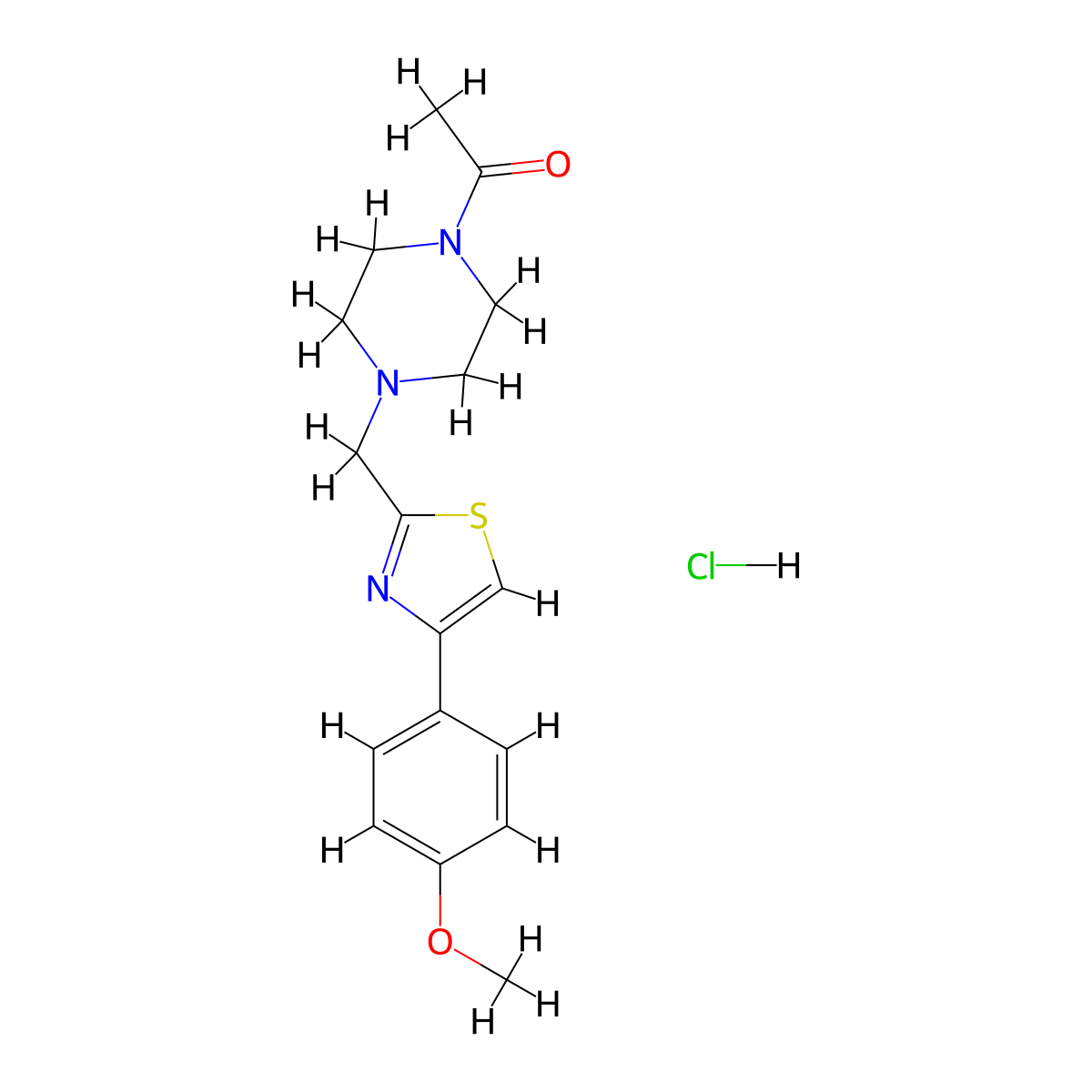 1-(4-((4-(4-Methoxyphenyl)thiazol-2-yl)methyl)piperazin-1-yl)ethanone hydrochloride molecular structure, CAS 1217174-16-7