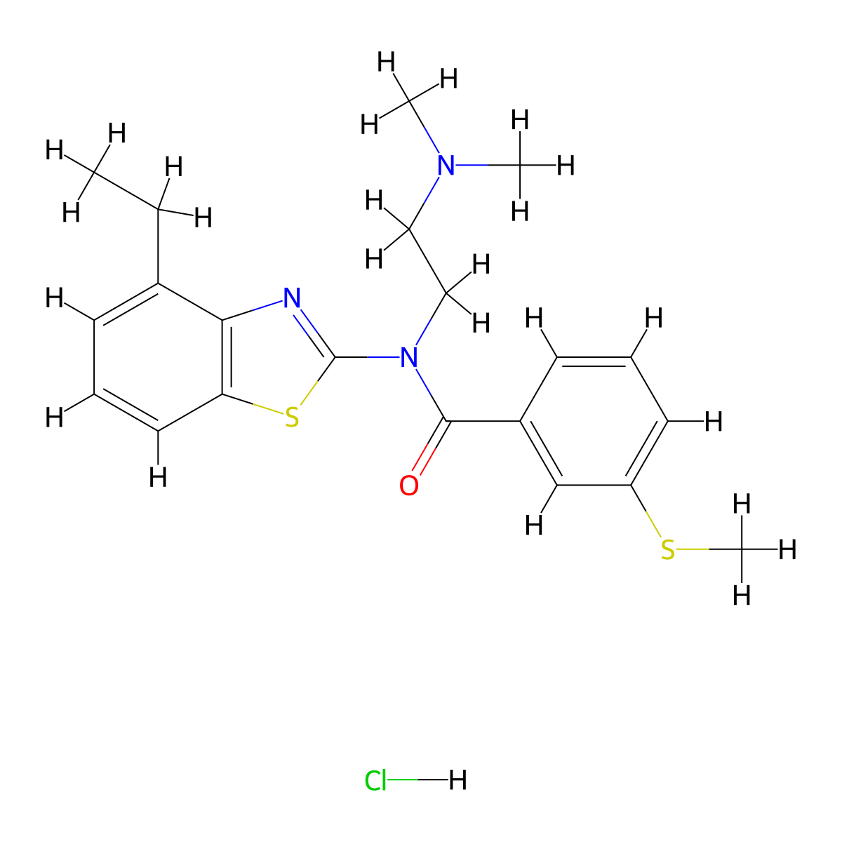 N-(2-(dimethylamino)ethyl)-N-(4-ethylbenzo[d]thiazol-2-yl)-3-(methylthio)benzamide hydrochloride molecular structure, CAS 1217174-32-7