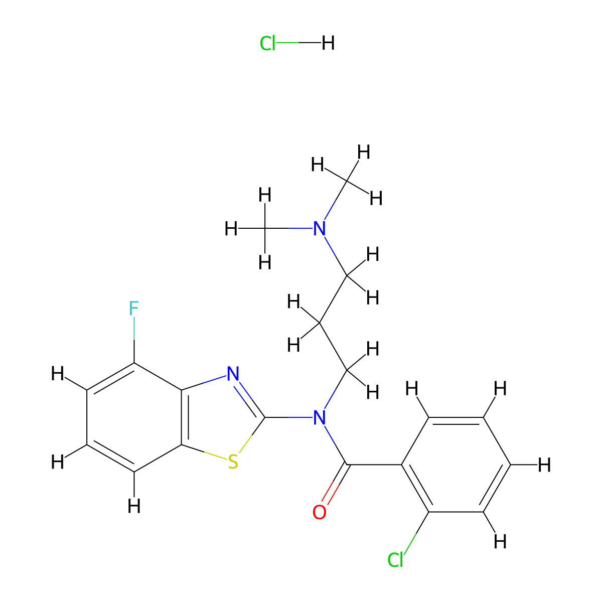 2-chloro-N-(3-(dimethylamino)propyl)-N-(4-fluorobenzo[d]thiazol-2-yl)benzamide hydrochloride molecular structure, CAS 1217175-77-3