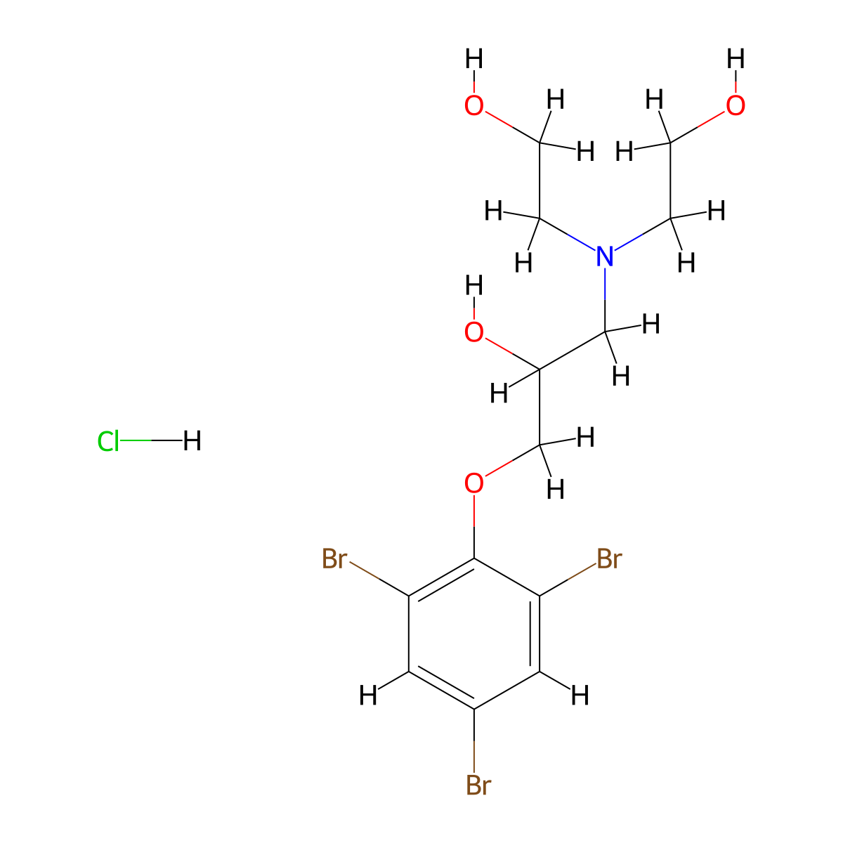 1-[Bis(2-hydroxyethyl)amino]-3-(2,4,6-tribromophenoxy)propan-2-OL hydrochloride molecular structure, CAS 1217175-78-4