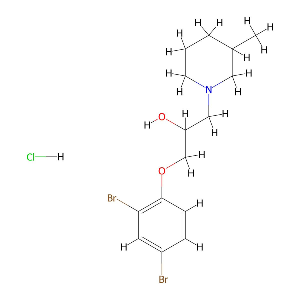 1-(2,4-Dibromophenoxy)-3-(3-methylpiperidin-1-yl)propan-2-ol hydrochloride molecular structure, CAS 1217176-83-4
