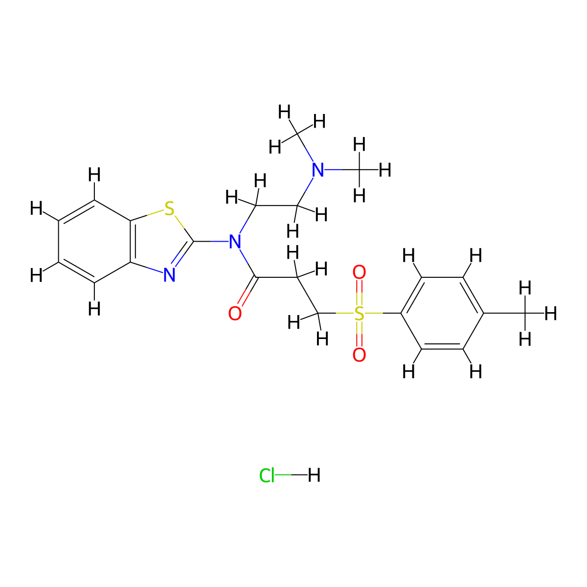 N-(benzo[d]thiazol-2-yl)-N-(2-(dimethylamino)ethyl)-3-tosylpropanamide hydrochloride molecular structure, CAS 1217178-32-9