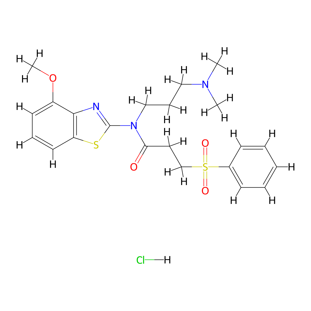 N-(3-(dimethylamino)propyl)-N-(4-methoxybenzo[d]thiazol-2-yl)-3-(phenylsulfonyl)propanamide hydrochloride molecular structure, CAS 1217179-53-7
