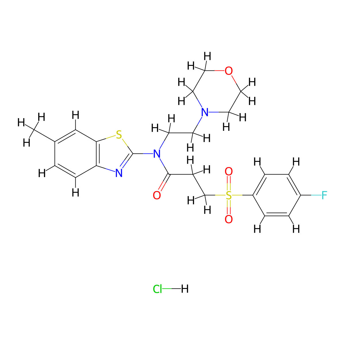3-((4-fluorophenyl)sulfonyl)-N-(6-methylbenzo[d]thiazol-2-yl)-N-(2-morpholinoethyl)propanamide hydrochloride molecular structure, CAS 1217180-15-8