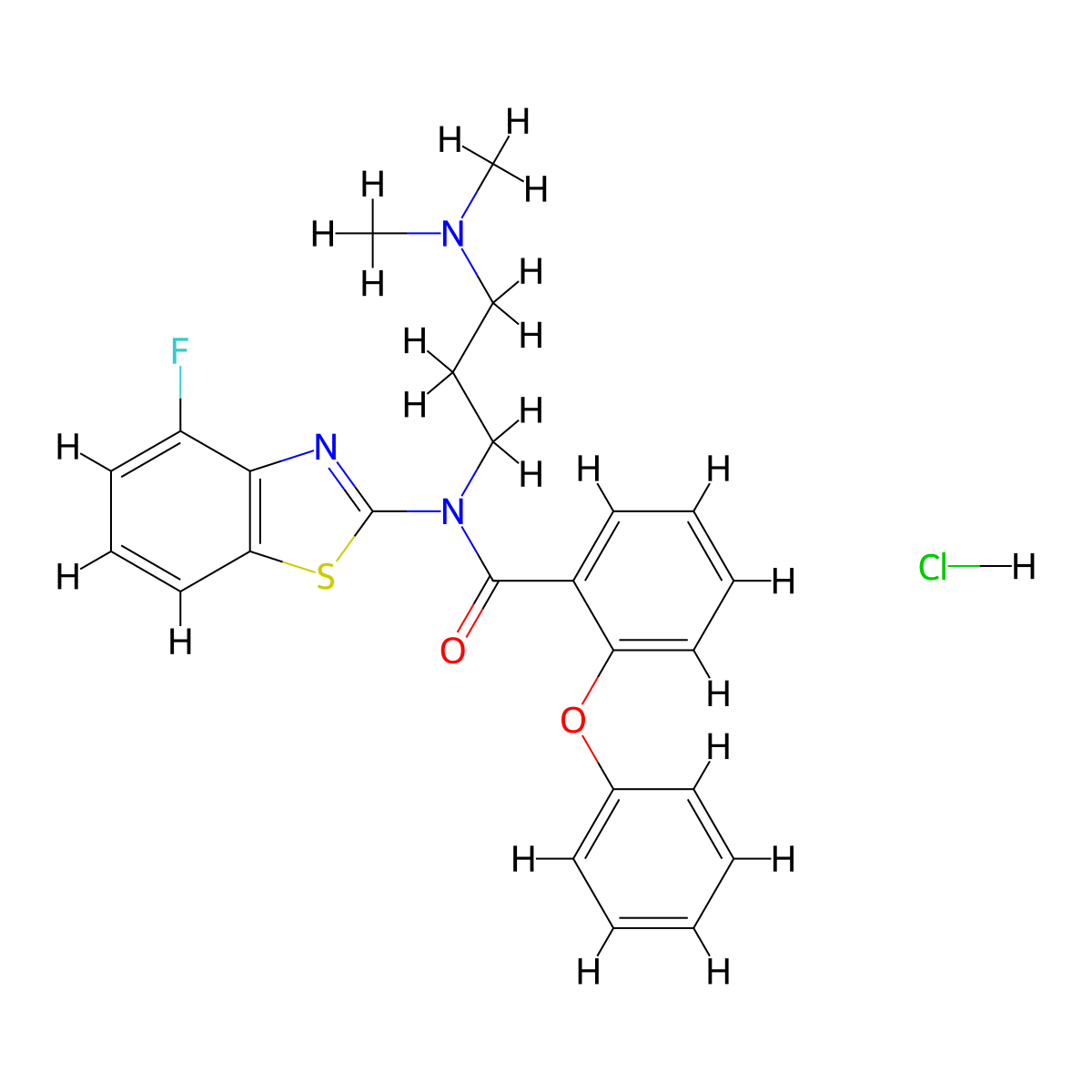N-(3-(dimethylamino)propyl)-N-(4-fluorobenzo[d]thiazol-2-yl)-2-phenoxybenzamide hydrochloride molecular structure, CAS 1217180-61-4