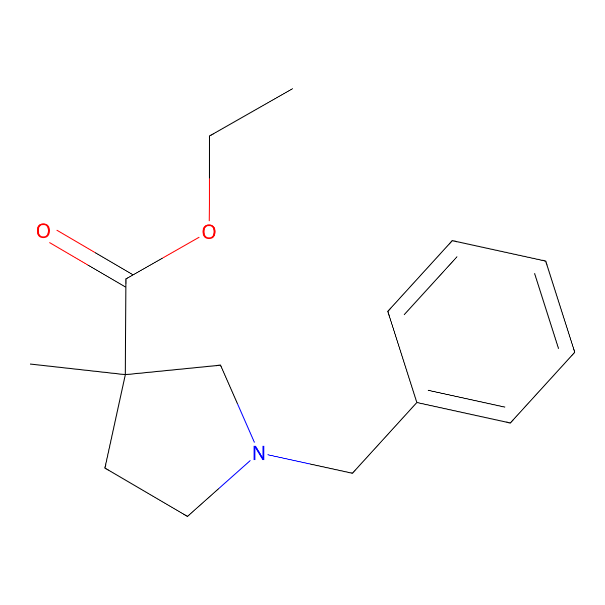 Ethyl 1-benzyl-3-methylpyrrolidine-3-carboxylate molecular structure, CAS 1217186-47-4